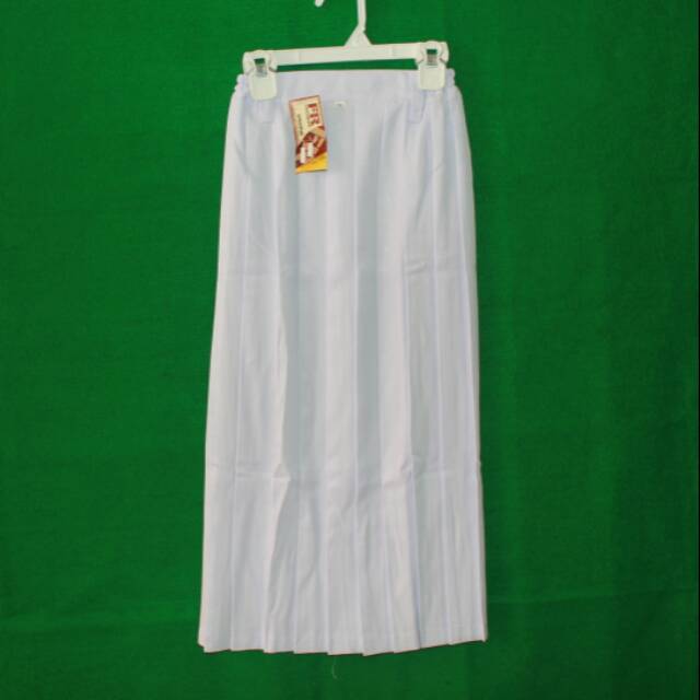 Rok panjang putih lipit lurus SD / seragam sekolah