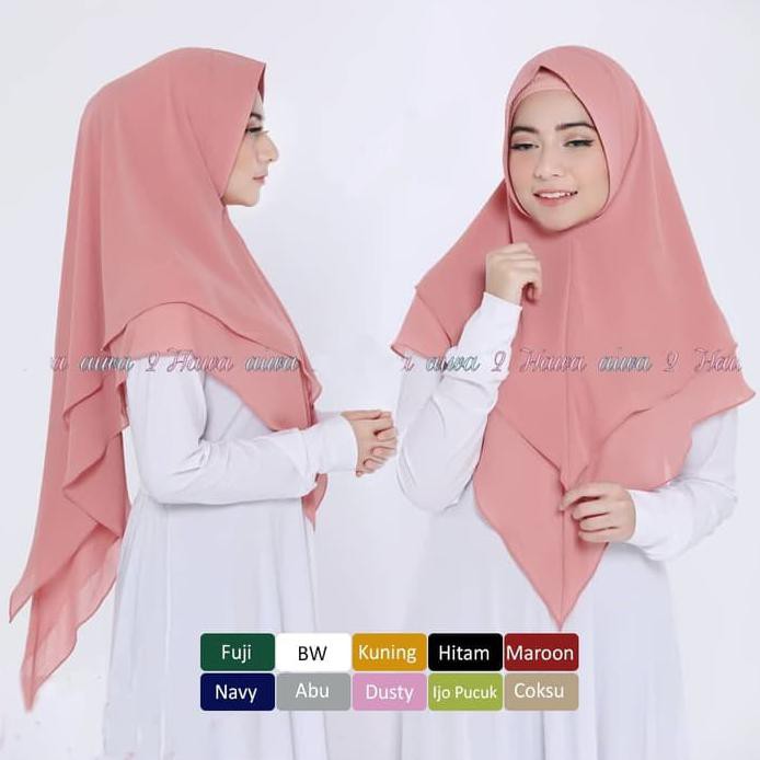 Terlaris Hijab Jilbab Khimar Syari Hawwa Terbaru 2 Layer Pinguin Termurah