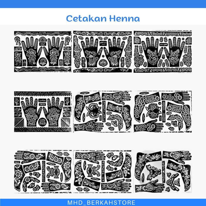 [35 Motif] Stiker Cetakan Henna | Tatto tangan kaki &amp; kuku | sticker tato hena