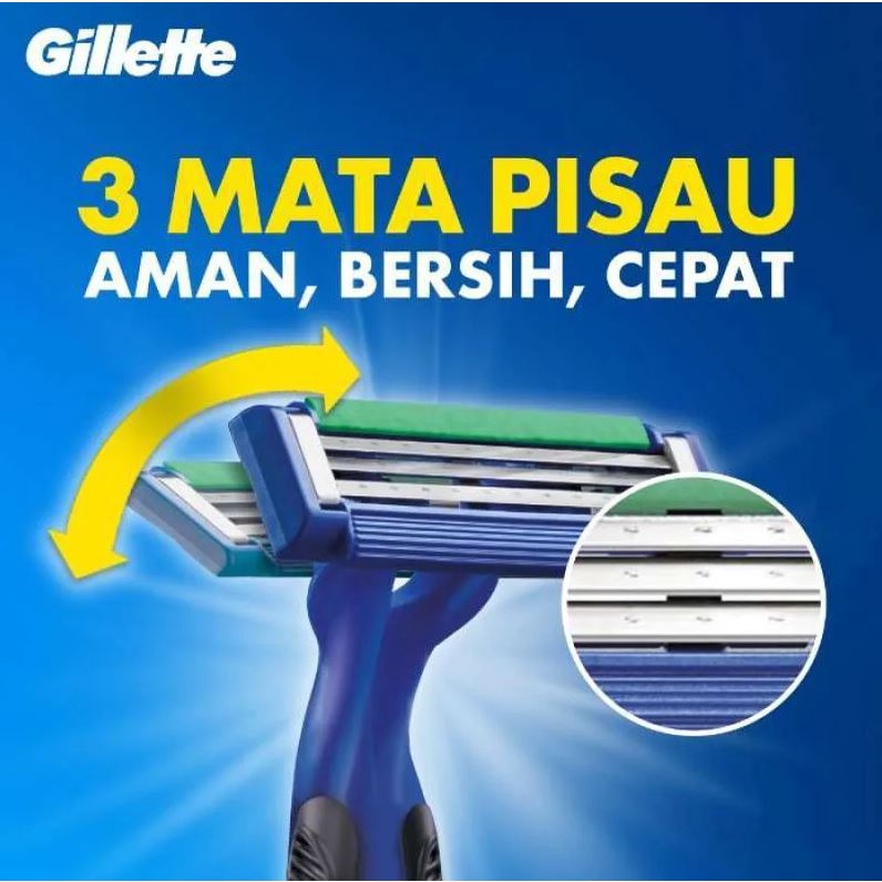 Alat Cukur Pria Gillette Blue 3 Flexi Biru isi 6