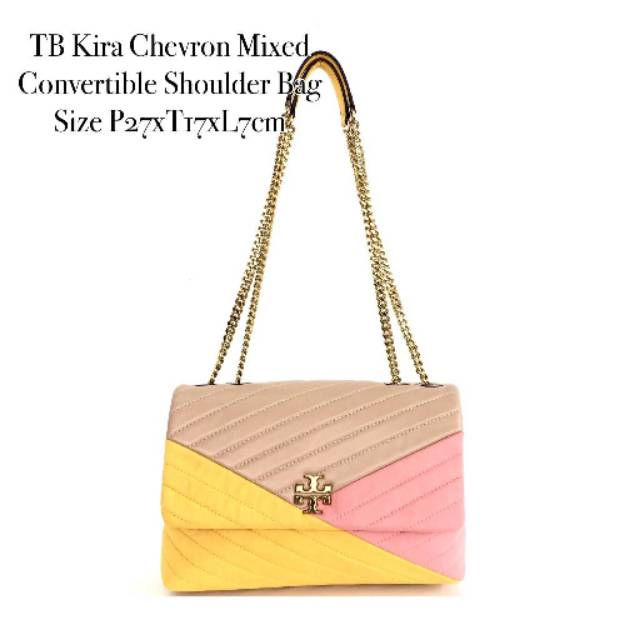 Tory Burch Kira Chevron Mixed Convertible Shoulder Bag