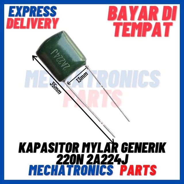 5 Buah [PAS-9277] KAPASITOR MYLAR GENERIK 220N 2A224J