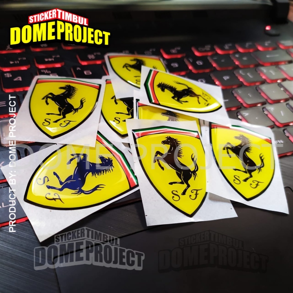 STIKER FERRARI TIMBUL EMBLEM OUTDOOR LENTUR AKSESORIS WATERPROOF