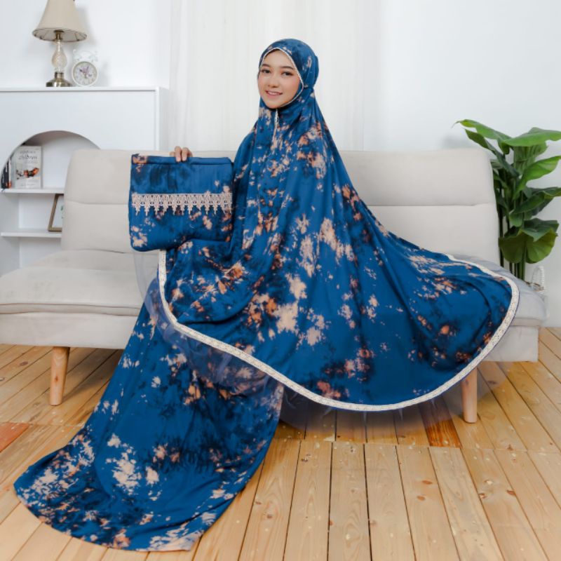 mukena dewasa terbaru rayon tiedye renda premium super jumbo