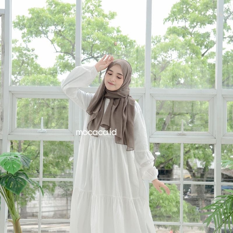 Midi Dress Rania / Uniqlo Special Putih / Crinkle
