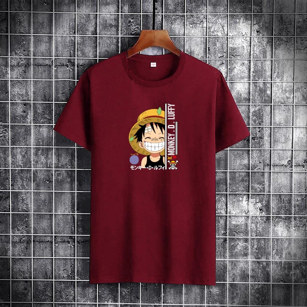 JOSJOLI_STORE/Baju Oblong Luffy Nyengir/Atasan Pria Dewasa Lengan Pendek/L XL