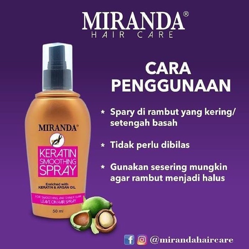 Jual MIRANDA KERATIN SMOOTHING SPRAY | Shopee Indonesia