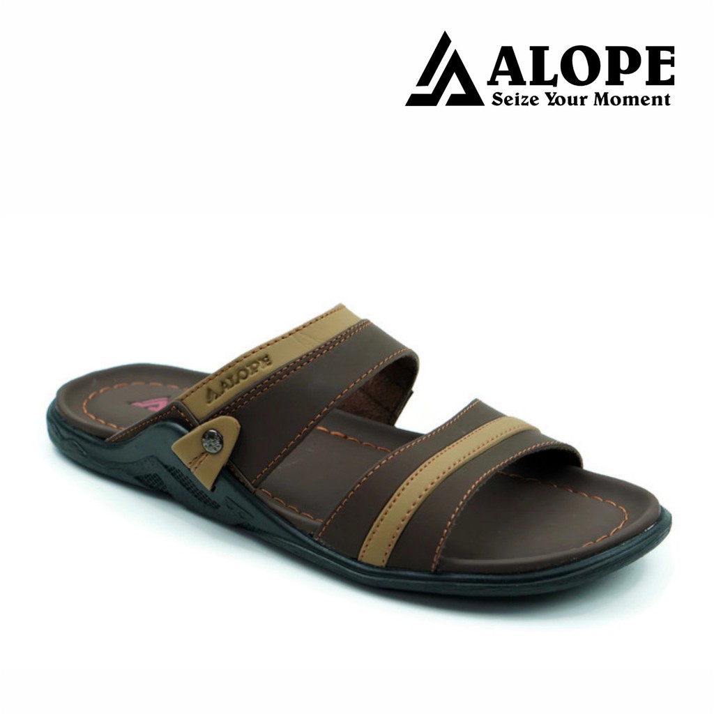Sandal Kulit Alope H 06 Model Cowok Sendal Pria Kasual Ukuran 39 Sampai 43-3