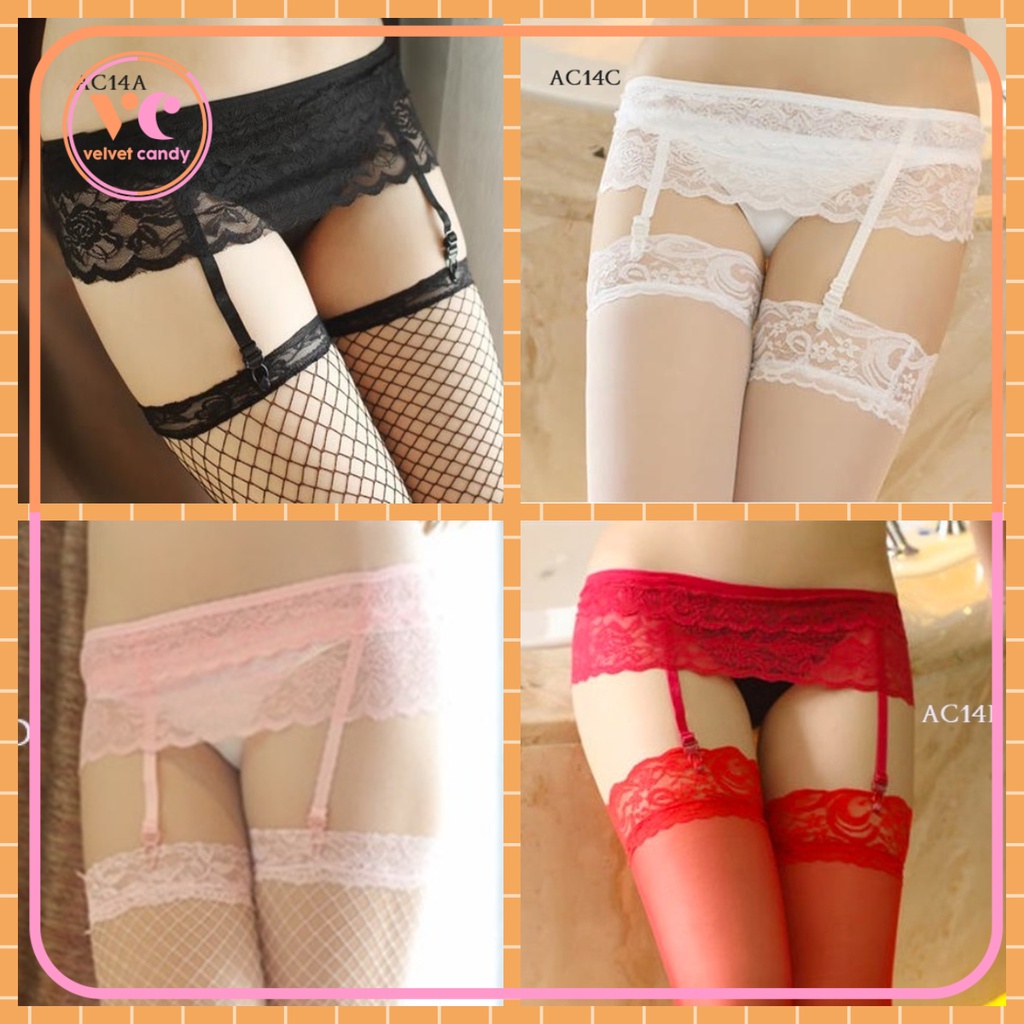 [TOKO TERLARIS] SEXY GARTER BELT STOCKING LINGERIE SABUK PAHA LACE 2 LAYER HITAM AC-AD14
