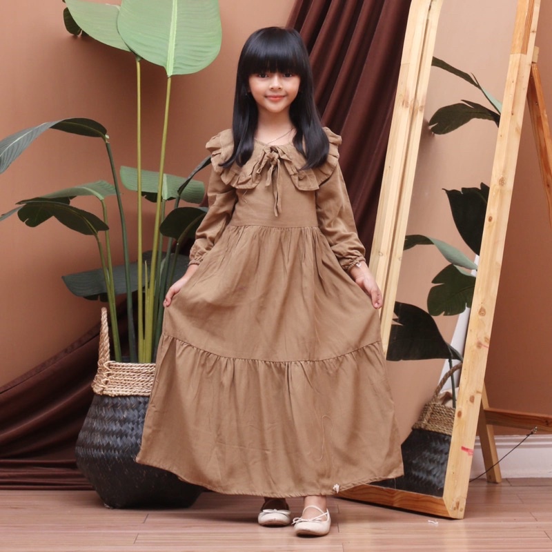 Midi dress anak tanggung kerah
