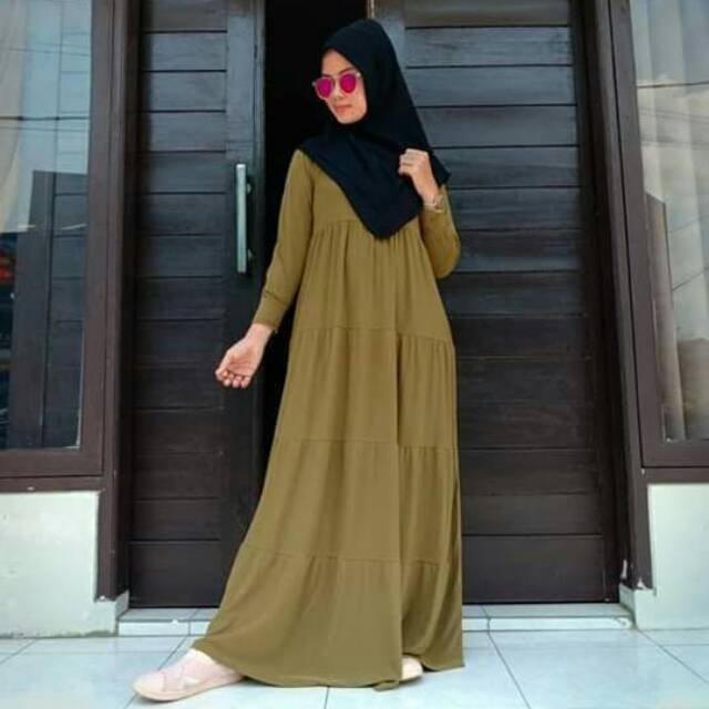 Gamis jersey susun