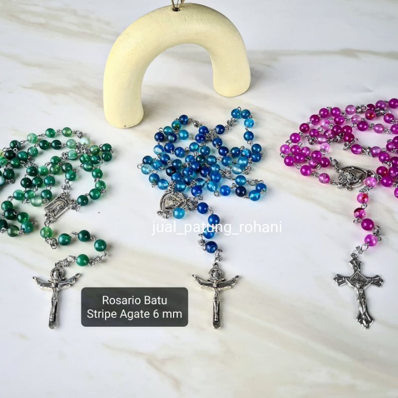 Rosario Batu stripe Agate 6 mm