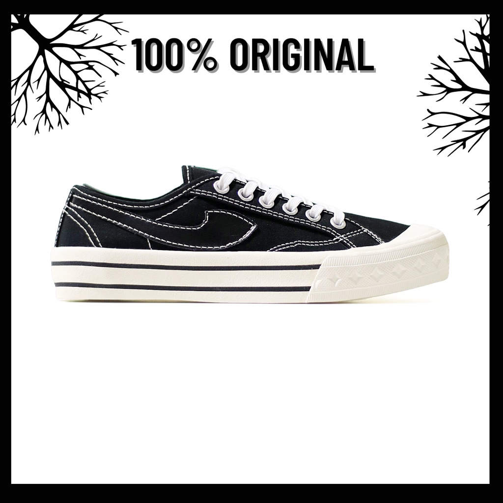 100% Original Sepatu Lokal Casual Oreo White | Not Compass Retrograde Black Black White Low