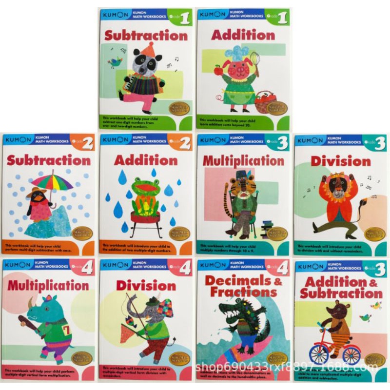 Kumon Math set Grade 1-4- Kumon workbook