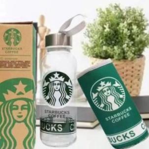 ↲ Botol Minum Kaca Starbucks - Tumbler Starbucks 300 ml ➦