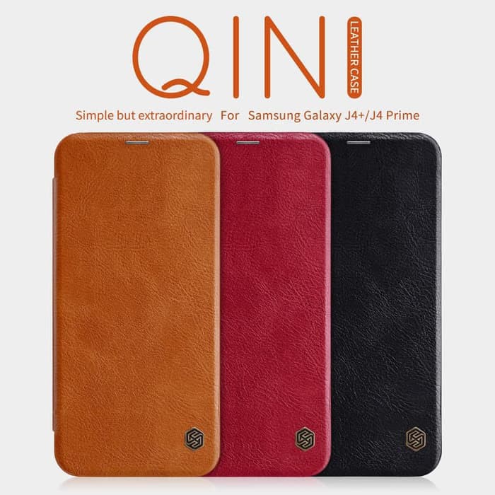 Flip Cover Samsung Galaxy J4 Plus Nillkin Qin Leather Flip Case Original