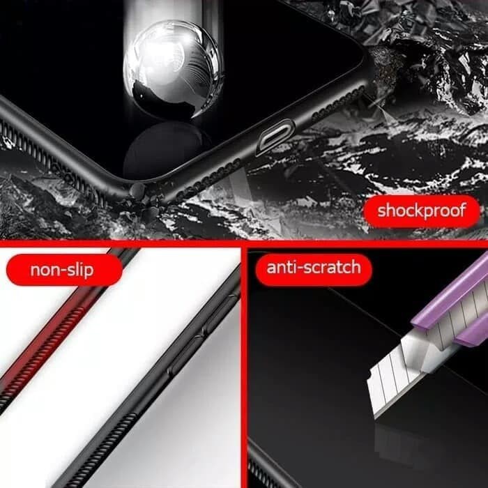 SAMSUNG J8 2018 BACK CASE TEMPERED GLASS CASE GLASS J8 2018 CASE KACA