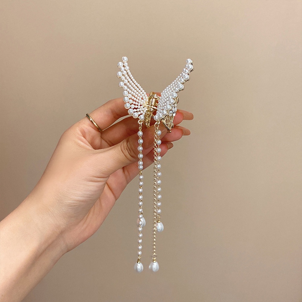 Jepit Rambut Model Butterfly Aksen Mutiara Gaya Korea Untuk Wanita