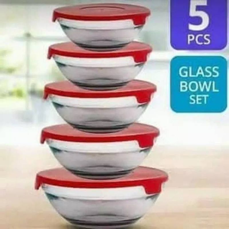 Glass Bowl Set / Fresh Bowl kaca  / Mangkok Bowl / KIM GLASS 5 Pc SET