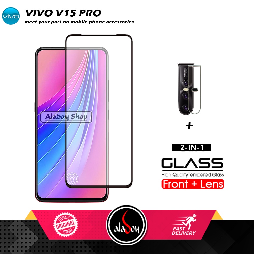 PAKET 2 IN 1 Tempered Glass Vivo V15 Pro Free Tempered Glass Camera