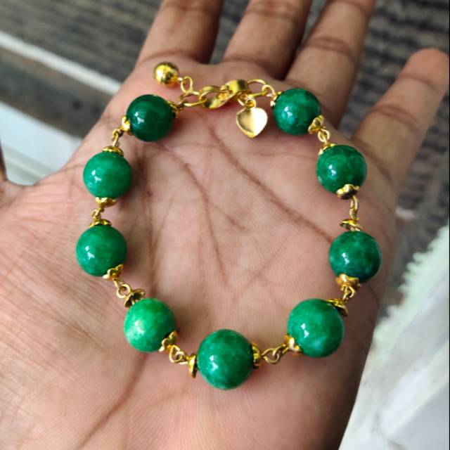 Gelang batu (giok) (lapis lazuli) (pasir emas) (serat cendana) (tiger eye) lilit lapis emas 24k