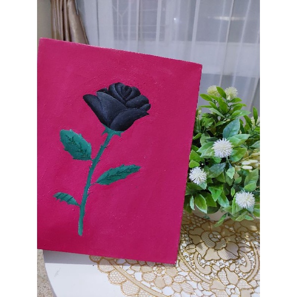 Hiasan Lukisan Bunga Mawar Ukuran 24 × 19 Cm