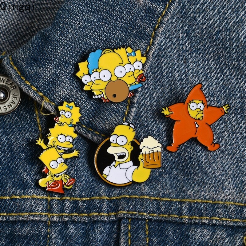 Bros Pin Enamel Desain Kartun Bart Simpsons Untuk Pakaian