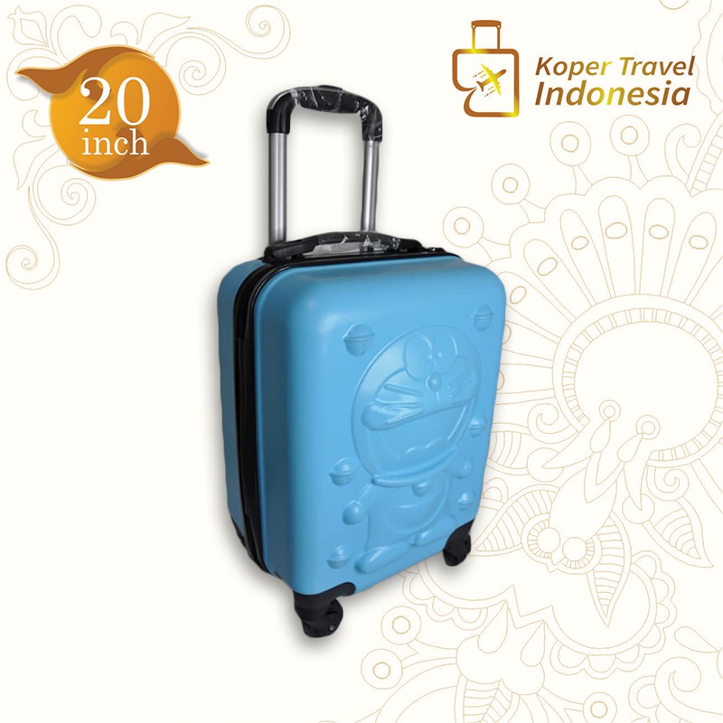 Koper 20 inch Robert Ansell Motif Doraemon Biru Muda-Koper Mini-Koper Anak-Tas Koper-Koper Kabin