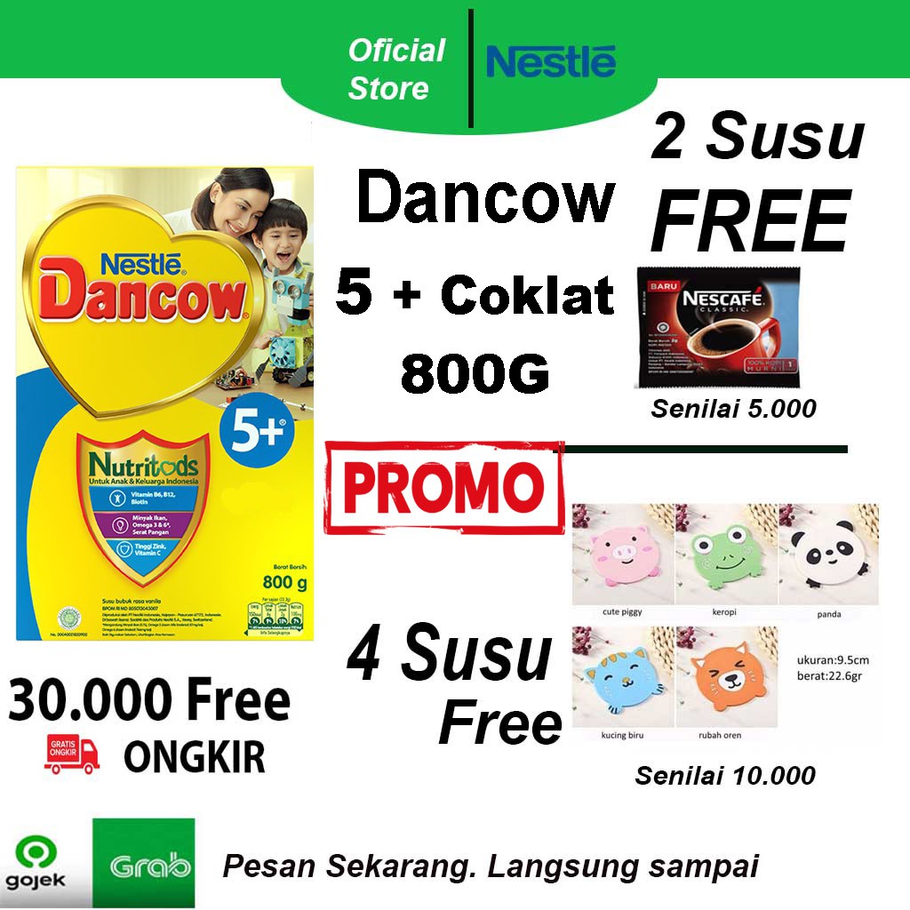 

Dancow 5 +/ SUSU DANCOW 5+Coklat/Susu pertumbuhan Usia 5 - 12 Tahun.Berhadiah.