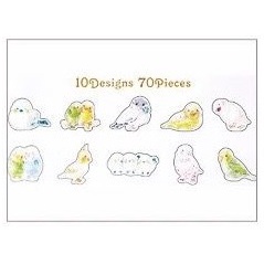 [MILOLI] 70Pcs ROMANTIC STICKER & FROST SEAL Sticker Décor Jurnal Stiker Hias Diary Scrapbook -B0316-F. Bird-46117