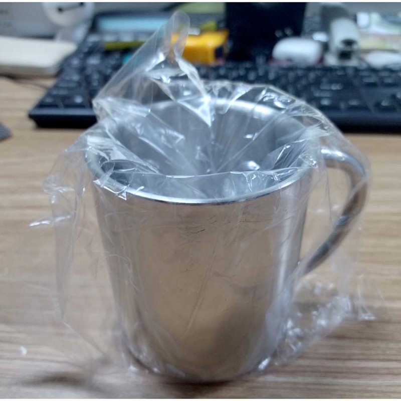 Gelas Stainless Cangkir Mug Tebal Kopi Teh Minuman 320ml Handle