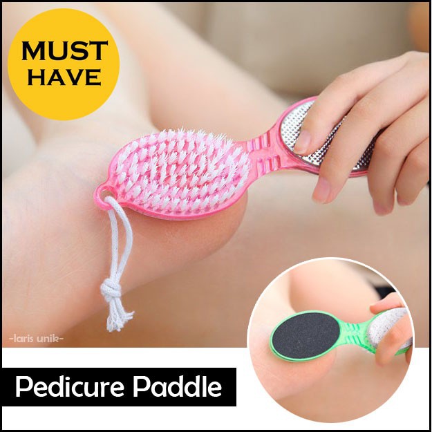 pedicure 4 step paddle brush sikat perawatan Kulit kaki kuku Penghalus Tumit-gwengrosir09