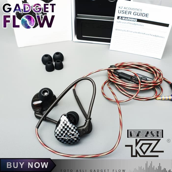 al108 Earphone Headset KZ Hybrid Driver Dengan Mic KZ-ZST ZST Zenith
