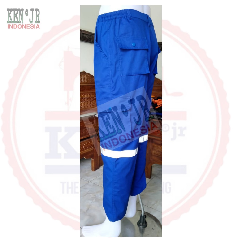 Bagus Uniform Celana Kerja Celana Cargo Panjang Warna Biru Benhur