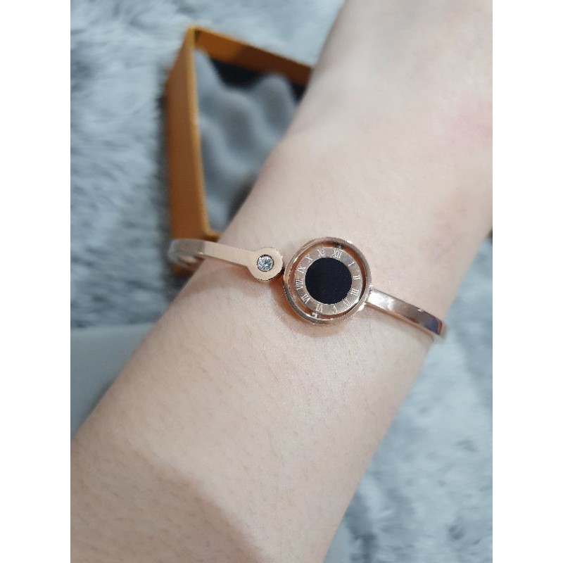 Gelang Titanium asli Rosegold Premium Quality Anti karat Bracelet Stainless Steel bahan tebal Rg0295