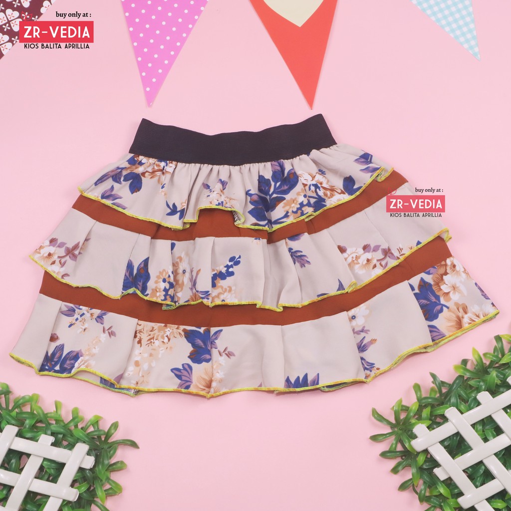 Rok Tumpuk Motif uk 1-9 Tahun / Skirt Pendek Polos Lucu Grosir Cewek Rok Anak Perempuan Cewek Murah