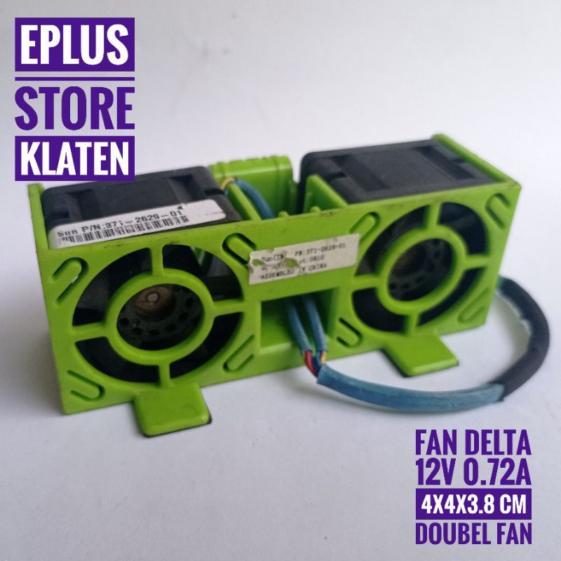 Kipas Fan 4cm 12V 0.72A Delta Brushless doubel fan dengan casing isi 2 kipas