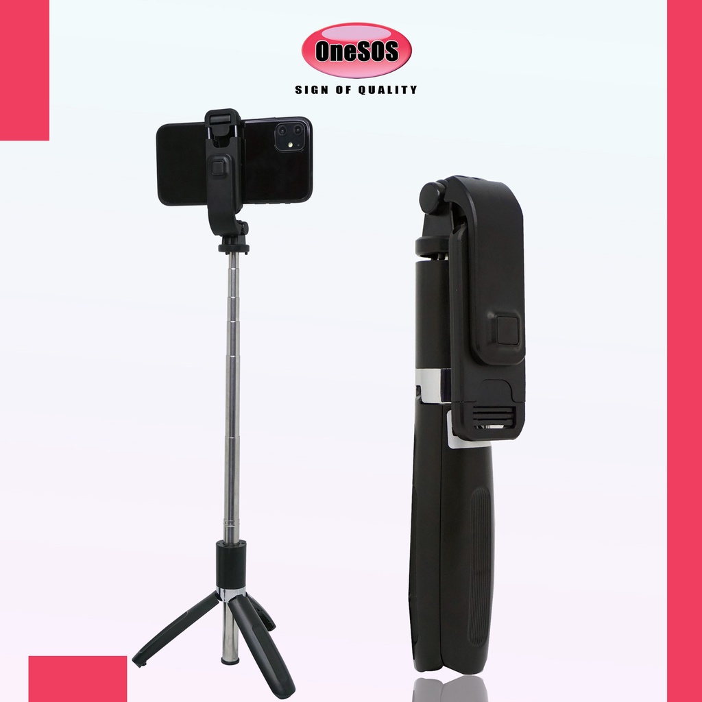 MallCasing - OneSOS Selfie Stick Tongsis Tripod Holder 4 in 1 with Wireless Remote Smartphone Bluetooth Shutter - L02