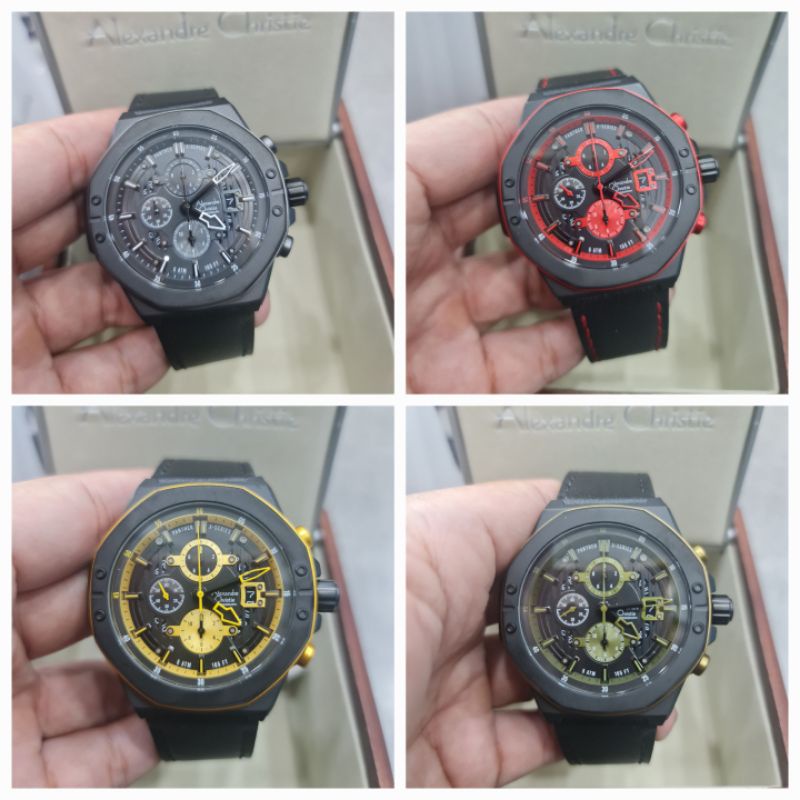jam tangan pria alexandre christie ac6597 man leather 6597 original garansi