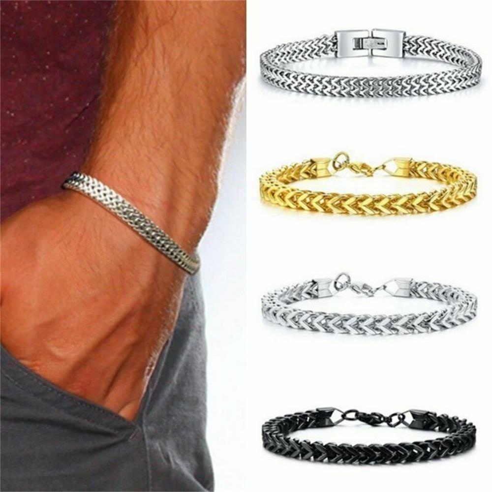 R-flower Link Chain Bracelet Silver Hitam Kaitan Kado Rantai Bangle