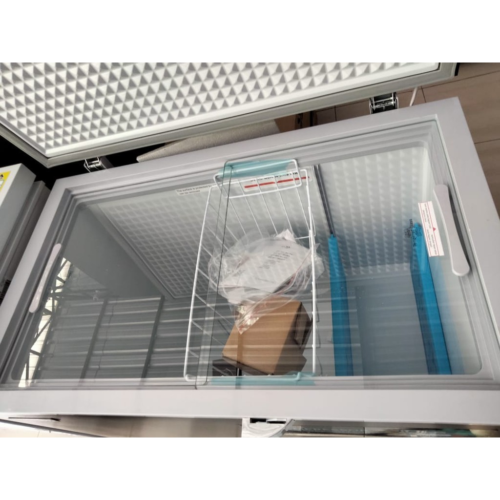 Chest Freezer Artugo cf 201 A Hitam Magelang tutup sliding kaca dalam