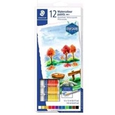 

staedtler watercolour water color paints 12 tubes cat air