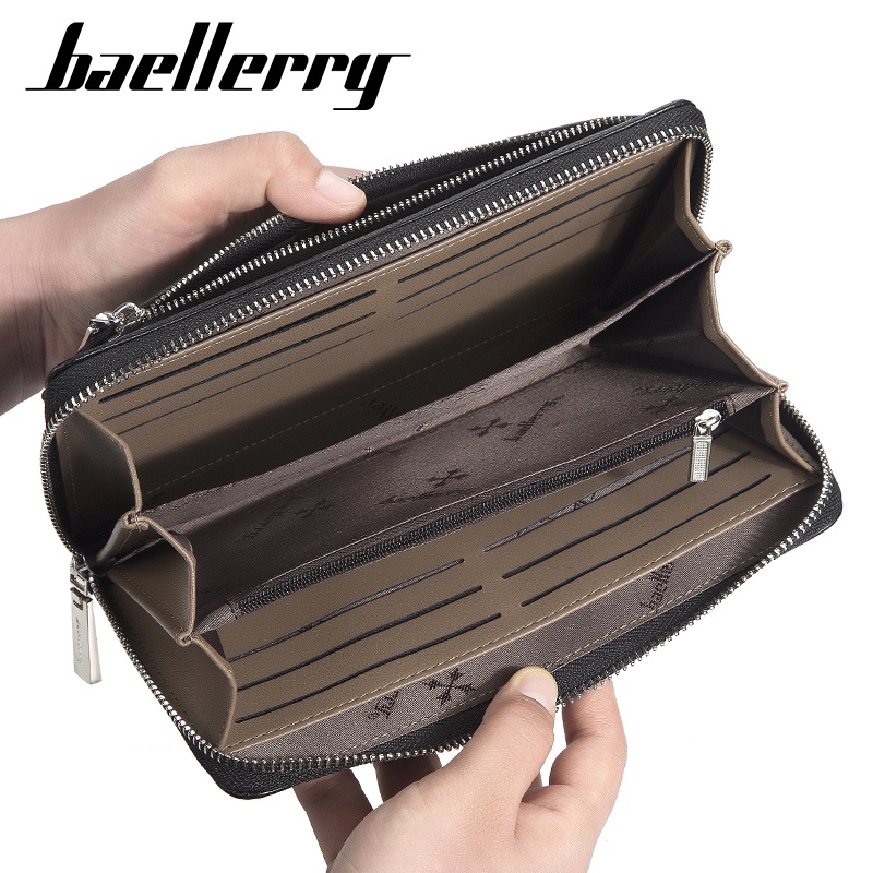 BAELLERRY S1081 Dompet Pria Wanita Panjang Bahan Kulit PU Leather Premium WATCHKITE BAEOS-1