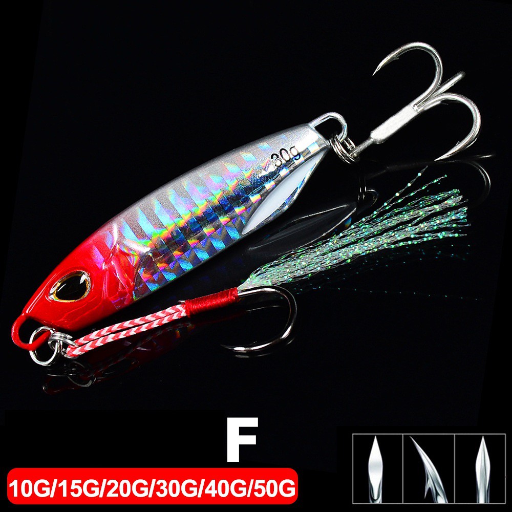 Shengyao 1Pcs Japan Duo 10g/15g/20g/30g/40g/50g Duo Laser Jigging Umpan Pancing Timbal 3D Mata Logam Jig Jigging Lambat/Trolling Logam Sendok Fishing Lure