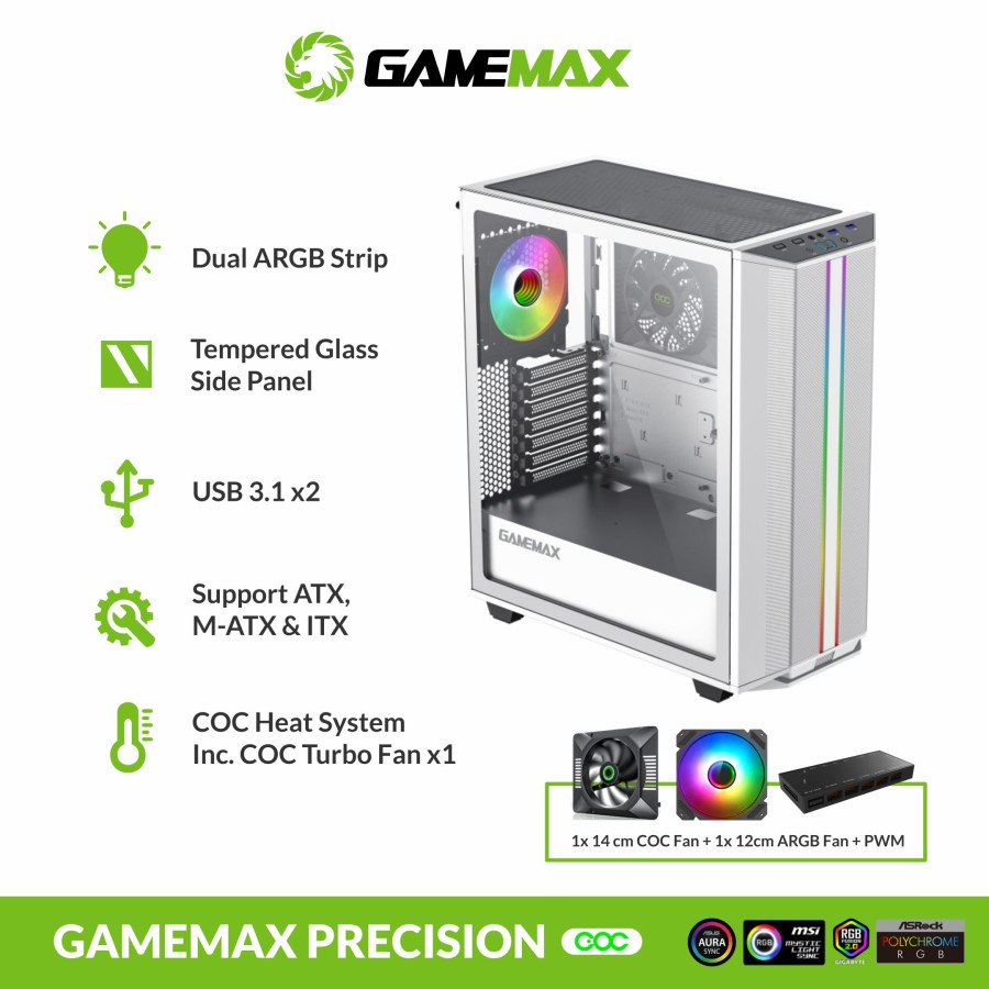 Casing PC Gaming Gamemax Precision E-ATX Mid Tower