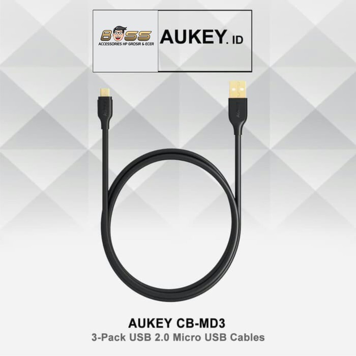 AUKEY CB-MD3 CABLE MICRO USB 2.0 Kabel Mikro Isi 3 pcs CBMD3
