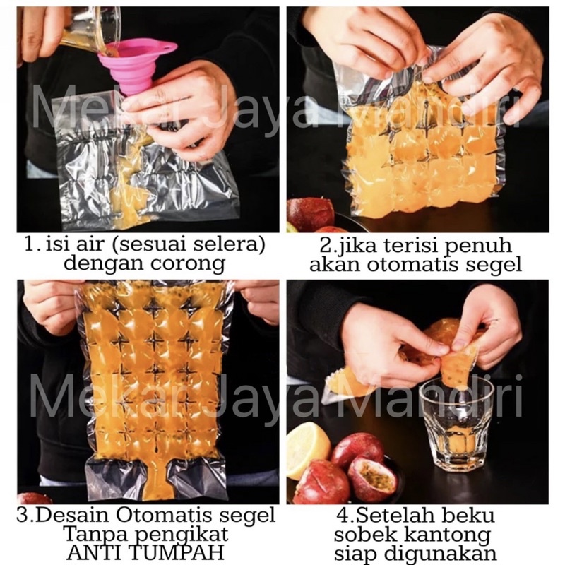 [1 pack isi 10pcs] KANTONG CETAKAN ES BATU PLASTIK PEMBUAT ES DISPOSABLE ICE MAKING BAG FOOD GRADE