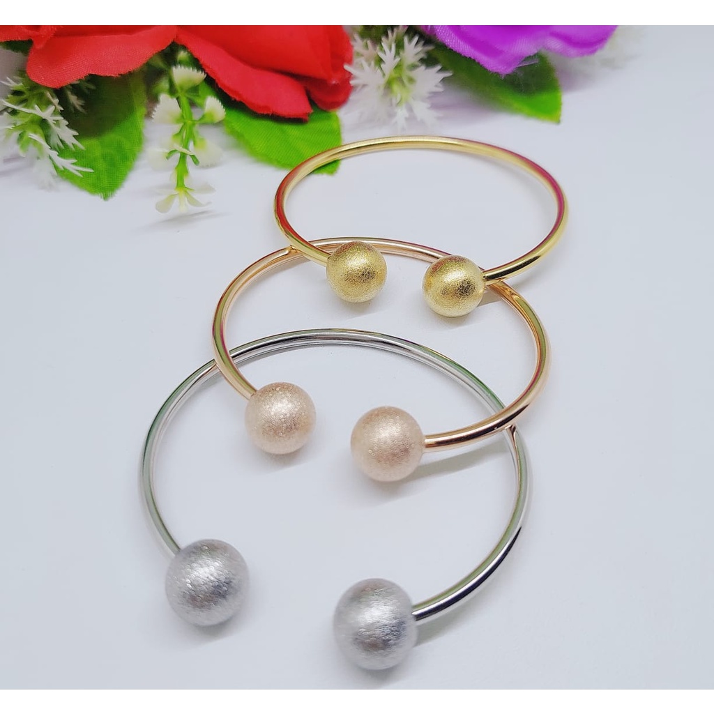 Gelang titanium bola perhiasan wanita jewelry 0293