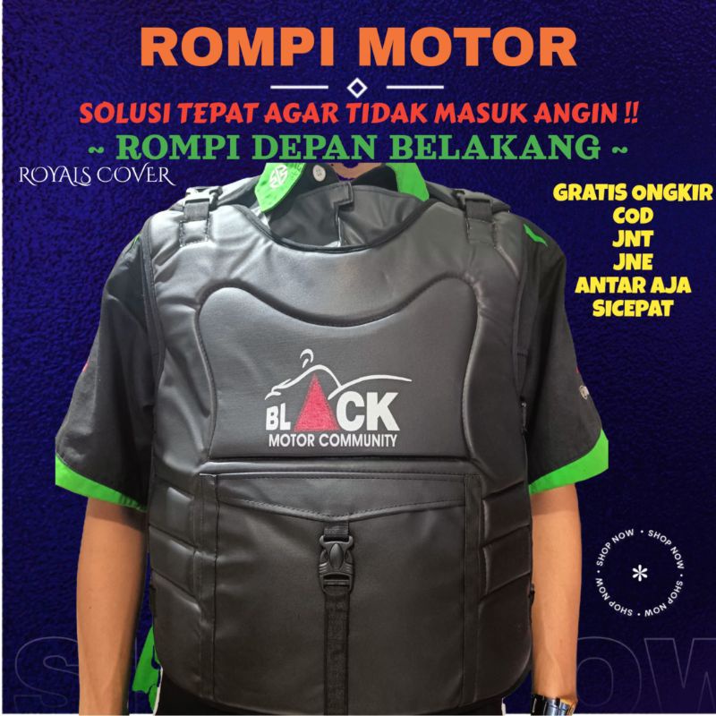 Rompi Motor Pria Wanita Vest Touring Anti Angin Pelindung Dada Jaket Sajam non Kulit TNI Formal