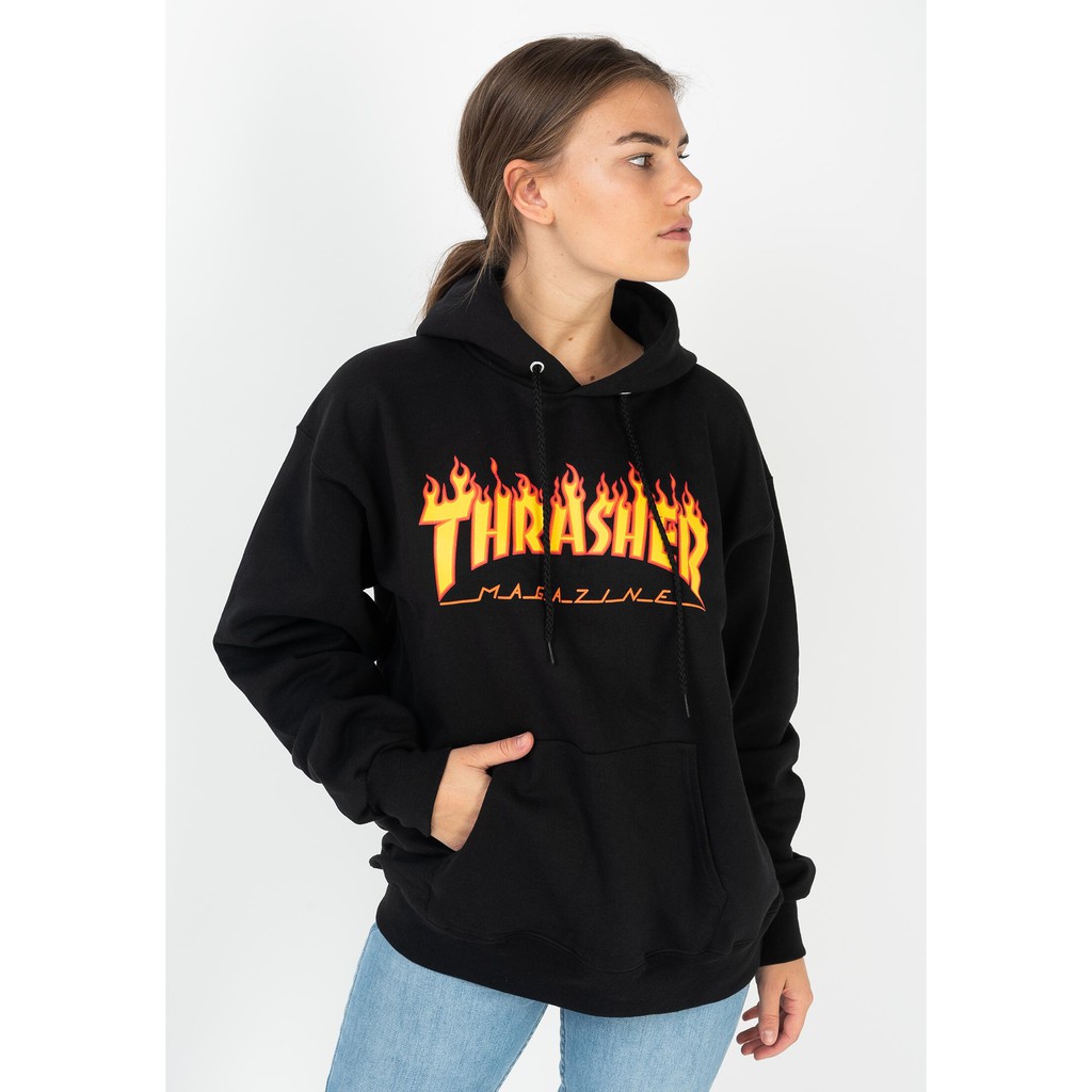 Thrasher Flame Hoodie Black